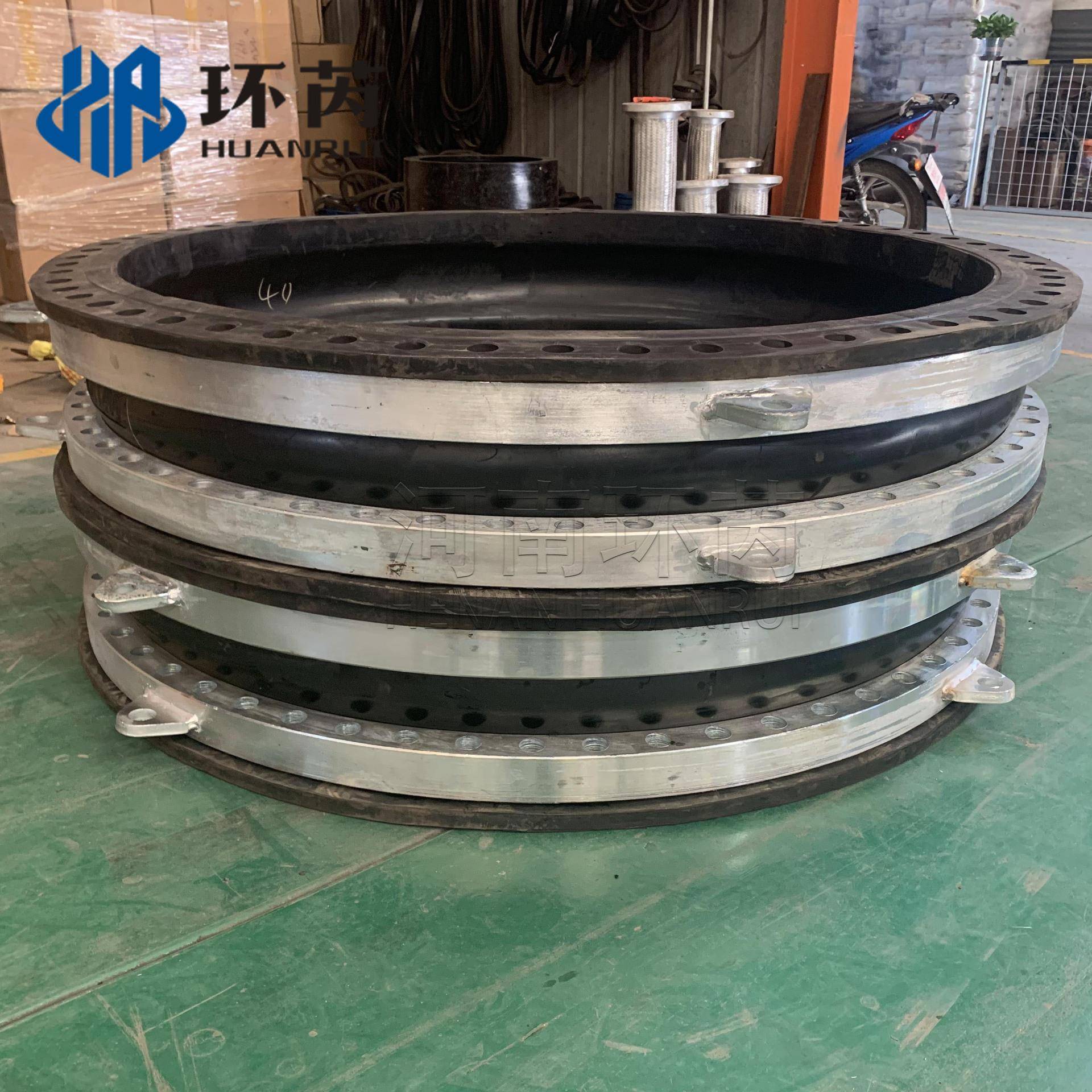 大口径带限位橡胶软连接翻边柔性橡胶软接头挠性管道减震器膨胀节