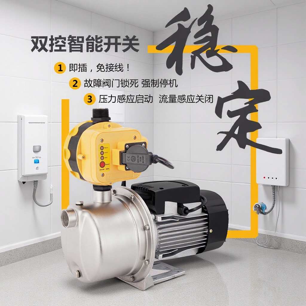 厂家销售家用不锈钢304水泵全自动增压泵自吸式自吸加压喷射泵
