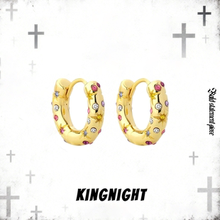 夜王 | S925银炫彩水钻耳环黄子弘凡黄明昊同款耳钉饰送生日礼物