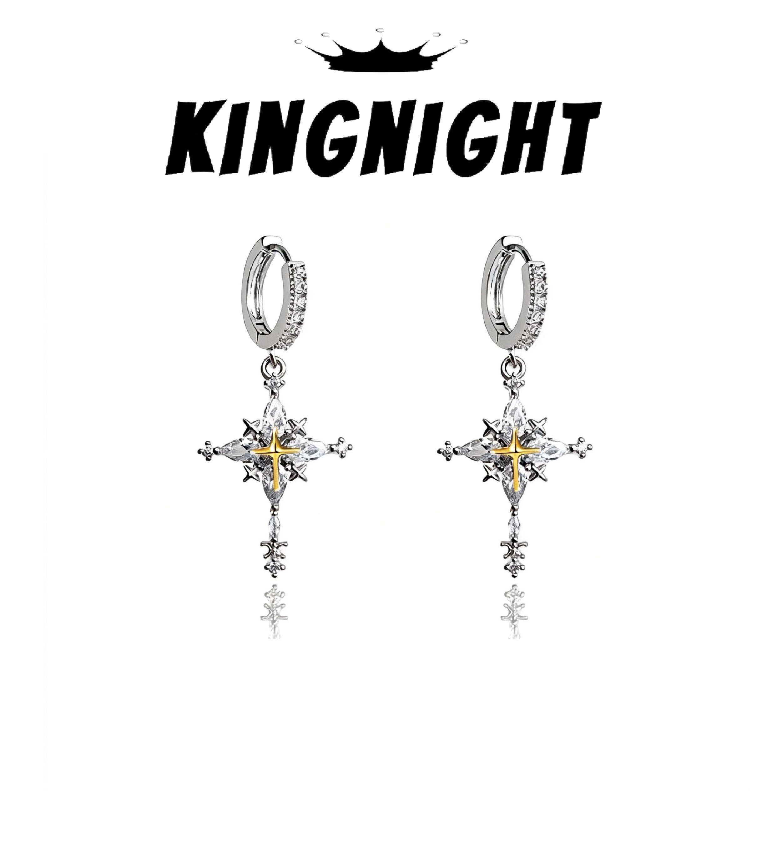 夜王 | 十字星耳环耳夹男冷淡风精致高级感小众耳环男女个性耳饰,饰品/流行首饰/时尚饰品新,耳钉,淘宝优惠券,粉丝福利购,淘宝优惠卷