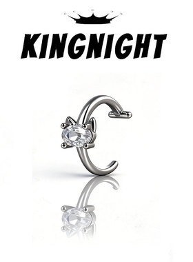 夜王 | S925纯银猫咪唇夹锆石纯银不掉色免打孔唇钉小众设计辣妹