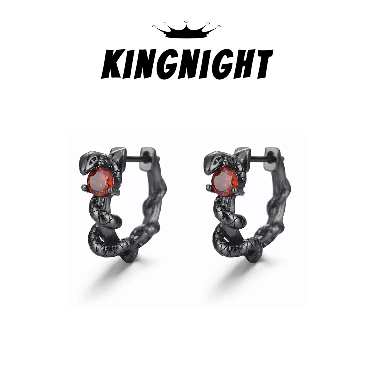 夜王丨S925银STK血月灵蛇耳环