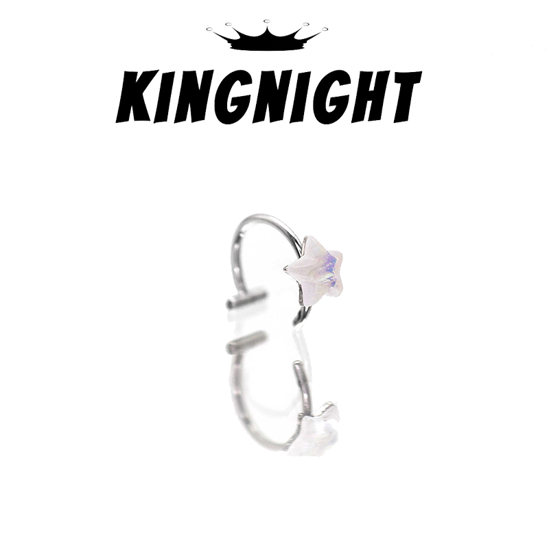 S925银唇夹波光粼粼五角星星唇夹