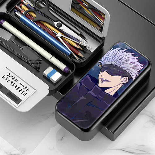 咒术回战周边文具盒实用学生初中笔袋塑料抗摔耐磨大容量铅笔盒收