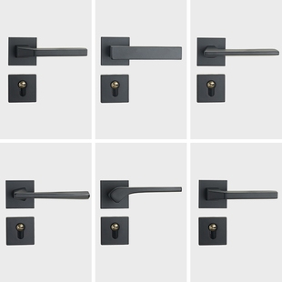 家用门锁通用型静音房门锁门把手房门G五金不锈钢卧室门锁具两件