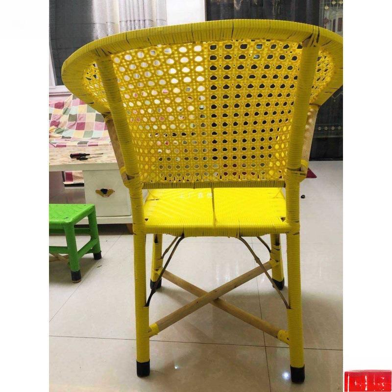 藤椅单人靠背椅复古老式塑料椅单个怀旧休闲家用编织椅子老人藤椅