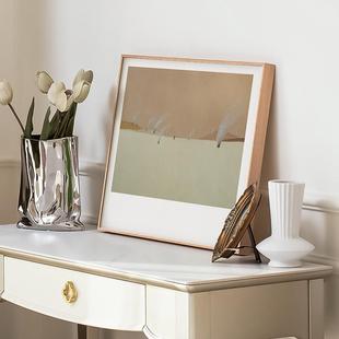 北欧书房酒店摆件挂画灯塔小众艺术微喷田野风景油画极简装 饰画