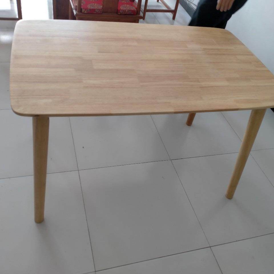 小半北欧餐桌家用小户型全实木家具橡胶木桌子简约原木餐桌椅组合