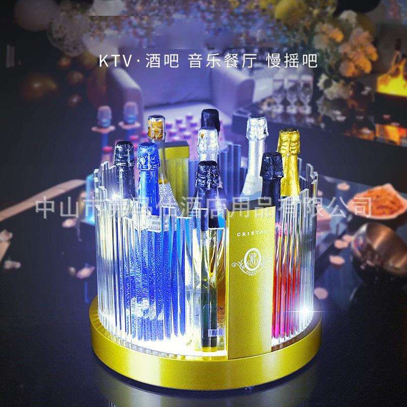 酒吧KTV发光香槟桶创意LED亚克力铁艺酒水桶夜场商用大容量冰块桶