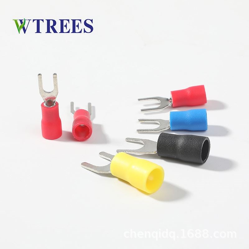 SV3-4叉形预绝缘端头UT5.5-5电线接头冷压端子TY型接线铜鼻子线耳