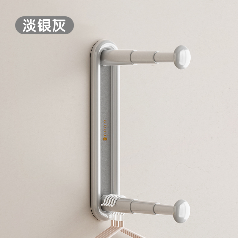 免打孔衣架收纳神器阳台壁挂式可B伸缩家用凉衣架子墙上宿舍用学