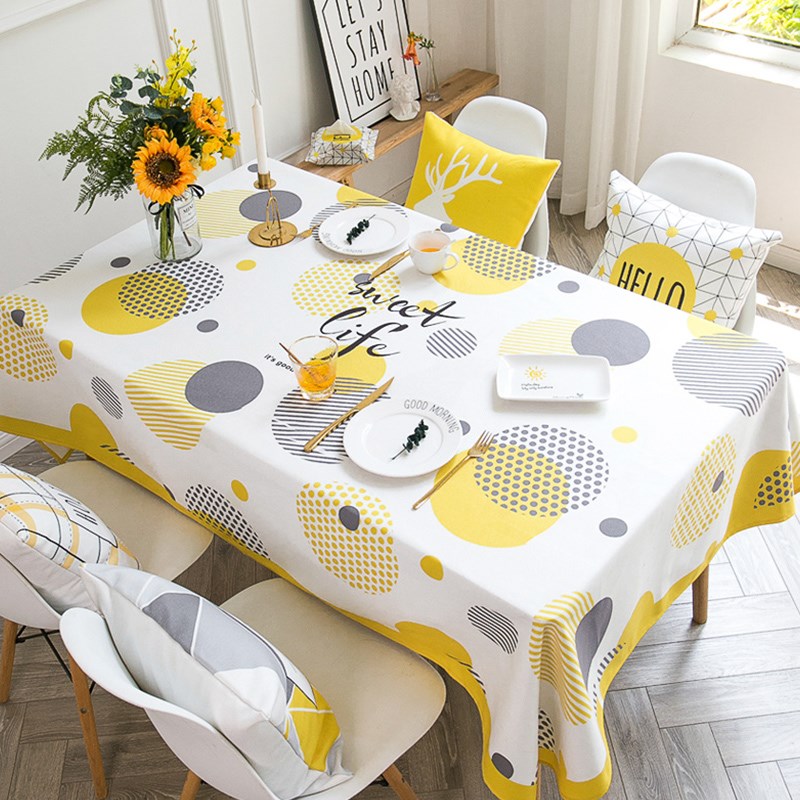 北欧现代简约棉麻布n艺茶几桌布防尘餐桌布家用隔热防烫长方形台