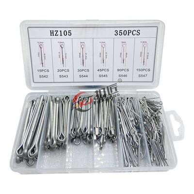 350PCS盒装 Q500 GB37 R型销 锁销DIN EN ISO 1234开口销