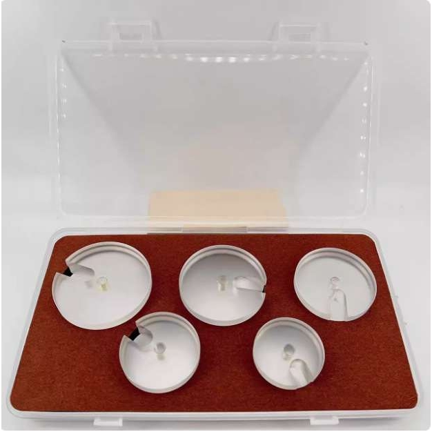 修表工具配件压盖机透明胶碗压玻璃日历表蒙平面模具5个盒装