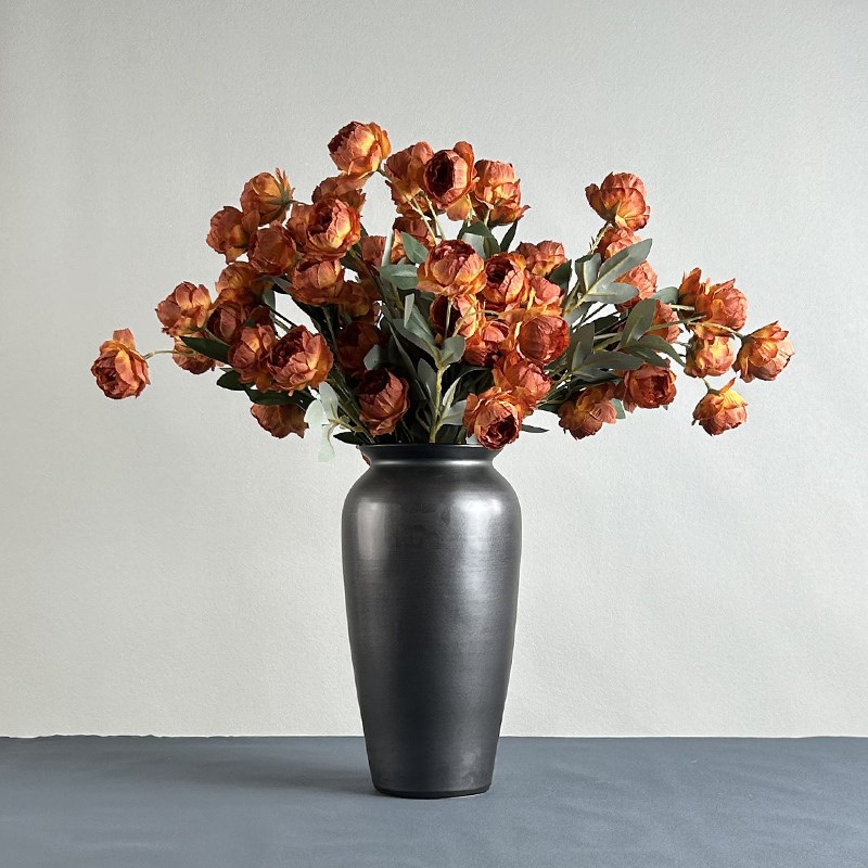 简约黑白现代陶瓷花瓶摆件t客厅插花家居轻奢高级感艺术花器装饰