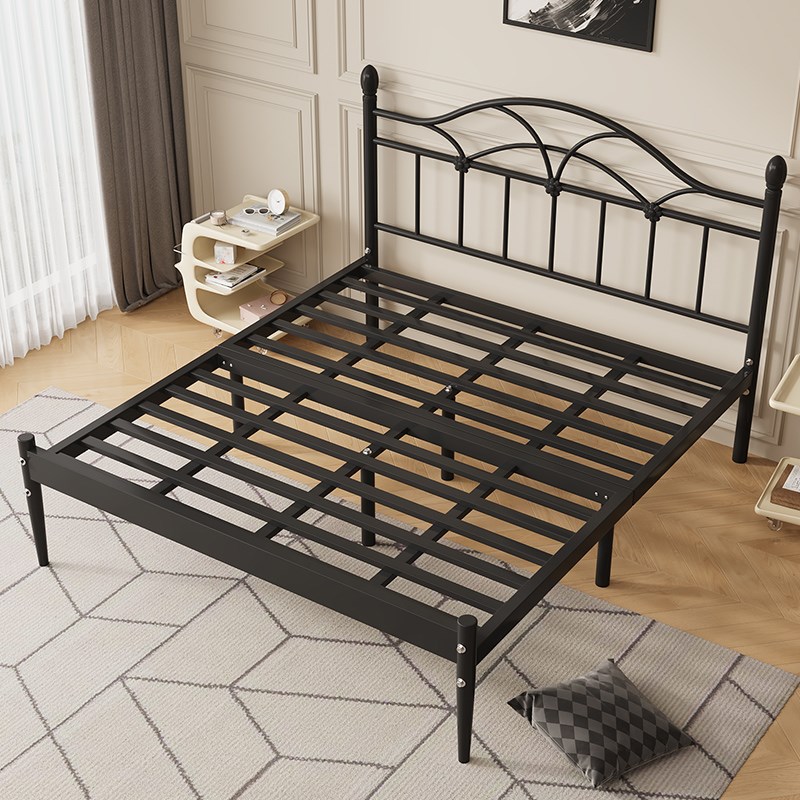 法式铁艺床架加i粗加厚加固双人床静音家用复古1米5铁架子床单人