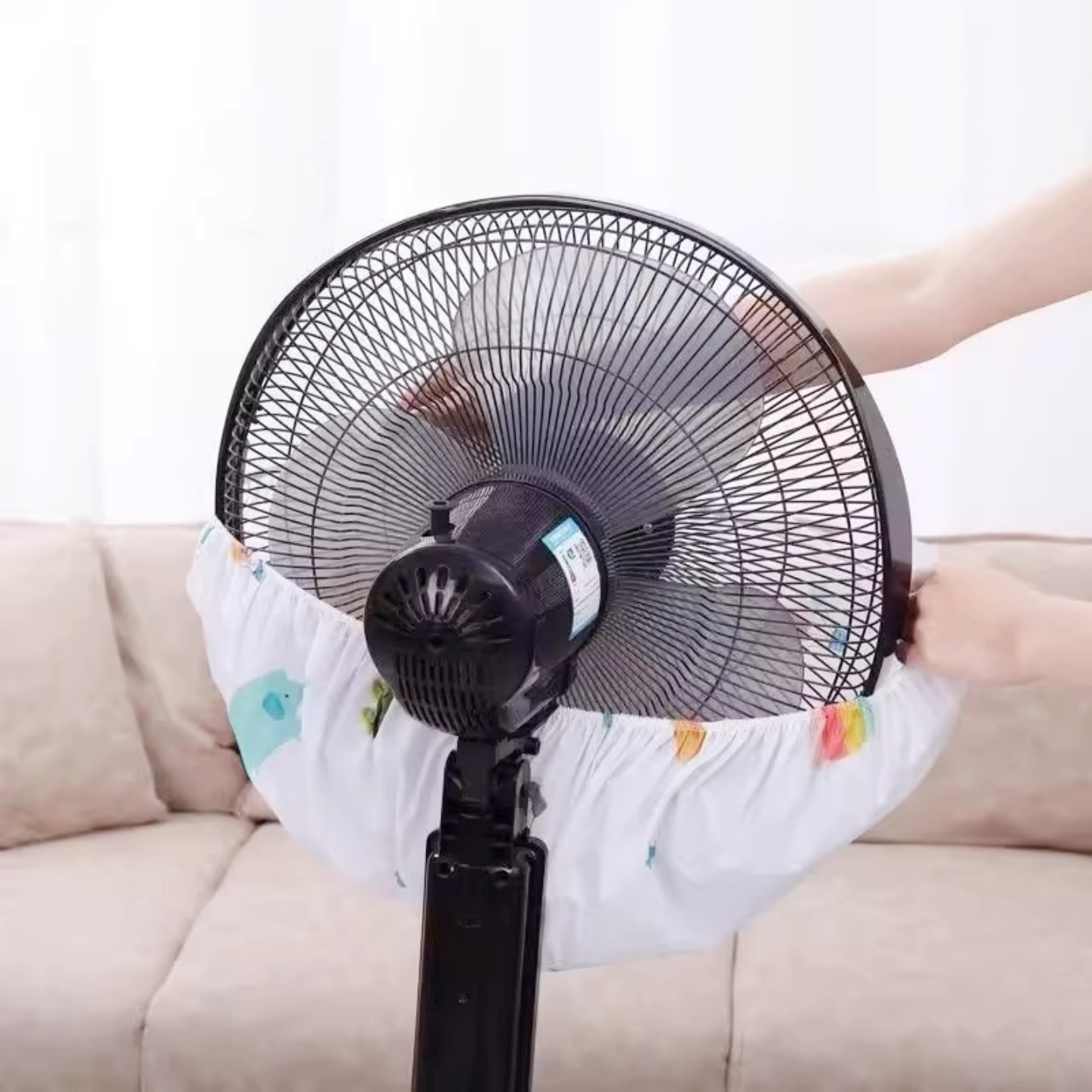 电风扇罩套落地式防尘罩电暖扇家用收纳挂壁通用静音设计