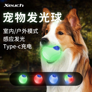 狗狗玩具球弹力耐咬磨牙训犬球夜光宠物解闷神器巡回狗狗发光球