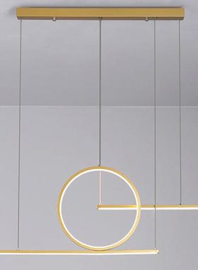 线条组合一字吊灯90cm 黑色金色古镇LED长盘咖啡厅吧台吊灯