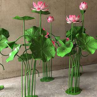 摆件金属舞台荷花婚礼布置装饰路引花荷叶组合橱窗新款婚庆道具