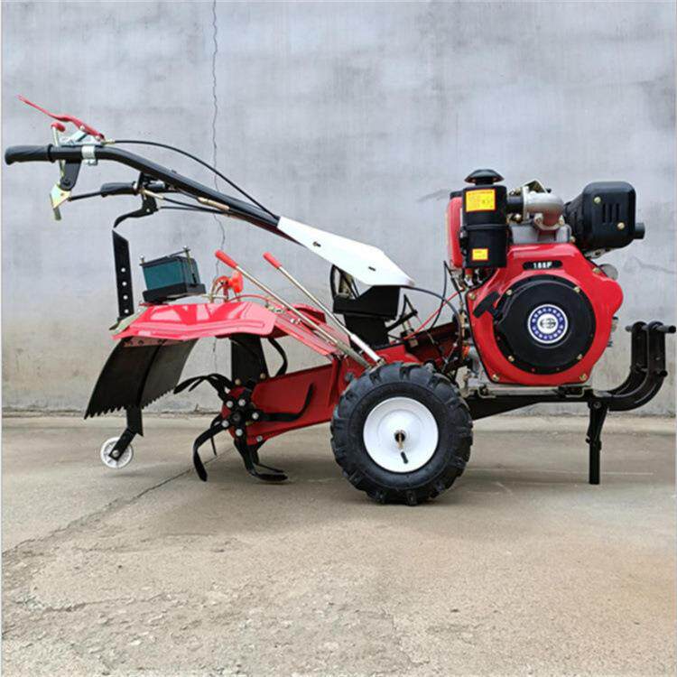 农用小型四驱旋耕机四驱手扶式农用微耕机水旱两用汽油除草机