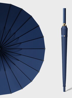 24骨长柄雨伞男士大号自动加y固暴雨结实抗风黑色商务定制直杆伞