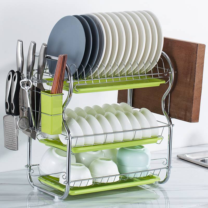 不锈钢色碗架沥j水碗架盘子凉晾放控水架厨房置物架装碗筷收纳盒