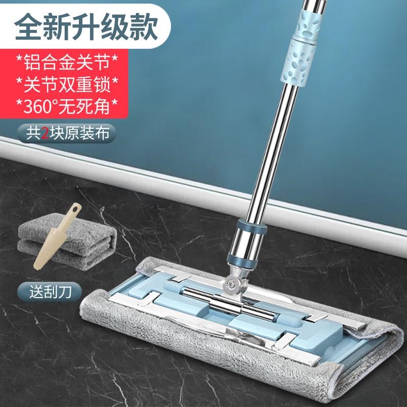 拖把家用拖布平板一拖净夹固式吸水替换布干O湿两用厨房地板专用