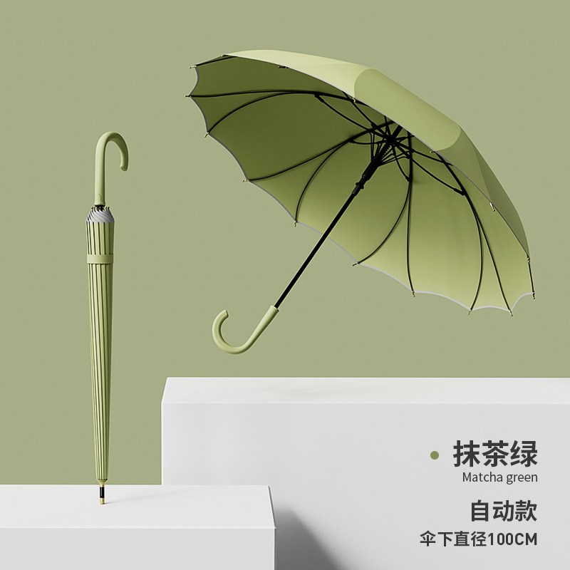 新款简约一片g式莲花直杆伞加固加厚抗风暴商务广告雨伞可印制log