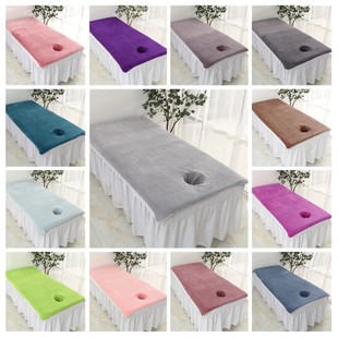 美容院浴b巾铺床带洞大毛巾吸水加厚美容床按摩床单洞巾可定制log