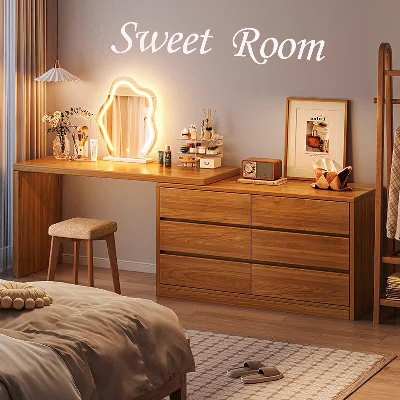 梳妆台化妆桌卧室简约现代主卧床尾斗柜化妆镜一体收纳