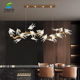 店橱窗灯树枝工程灯具 饰灯服装 全铜轻奢小鸟吊灯美式 餐厅楼梯间装