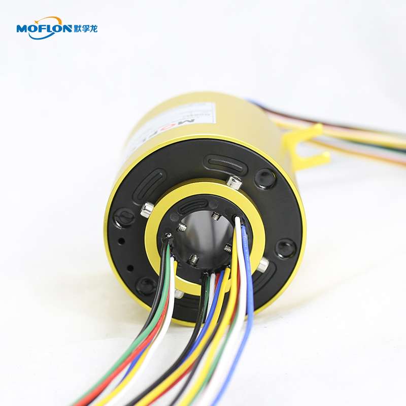 深圳厂家中空孔径24/48路数标准过孔导电滑环一体式纤维刷电滑