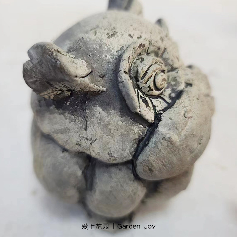 爱上花园丨园艺杂货 庭院装饰摆件 做旧氧化镁树脂 捂嘴猫头鹰