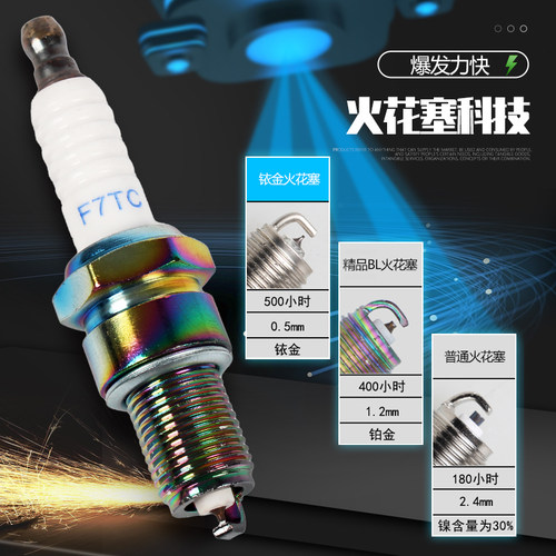 汽油机发电机火花塞水泵微耕机火嘴168/170/190/192磨光机F7TC