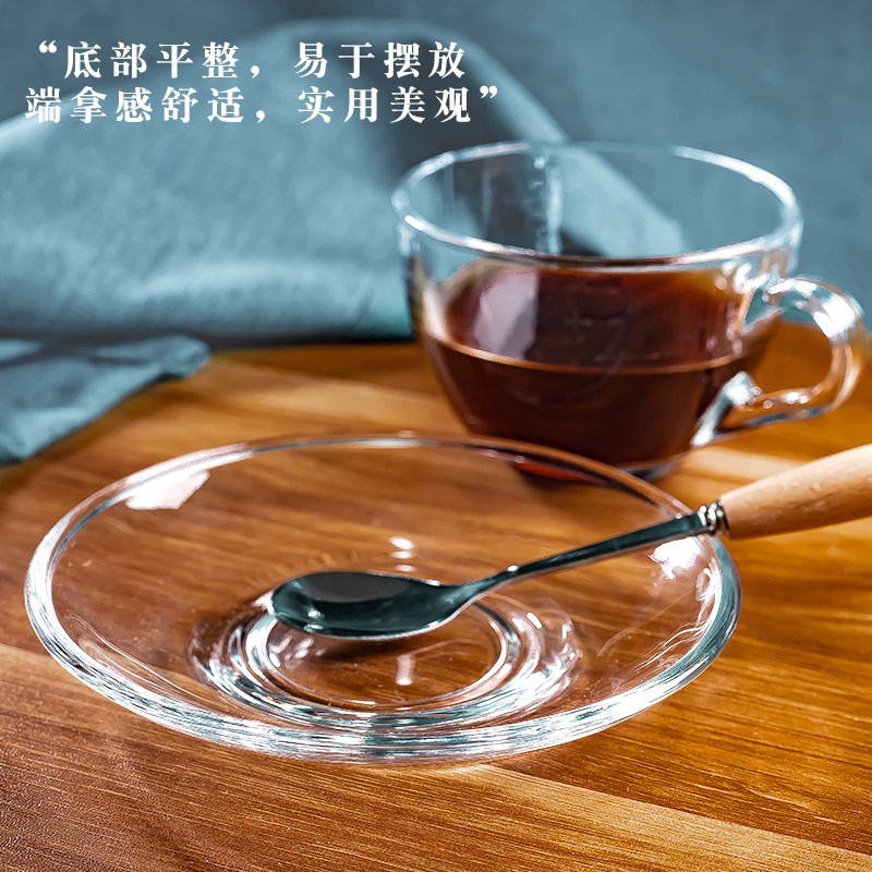 欧式简约现代家用透明干果糖果小碟子单个办公室咖啡玻璃杯碟