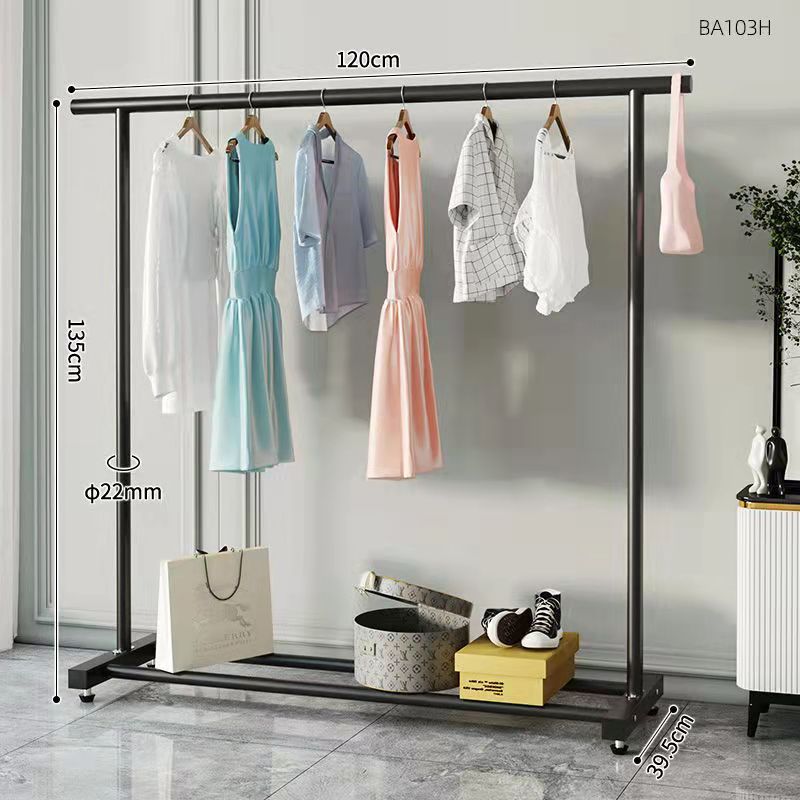 晾衣架落地卧室家用晒衣架折叠室内单杆式挂衣阳T台简易晒衣架