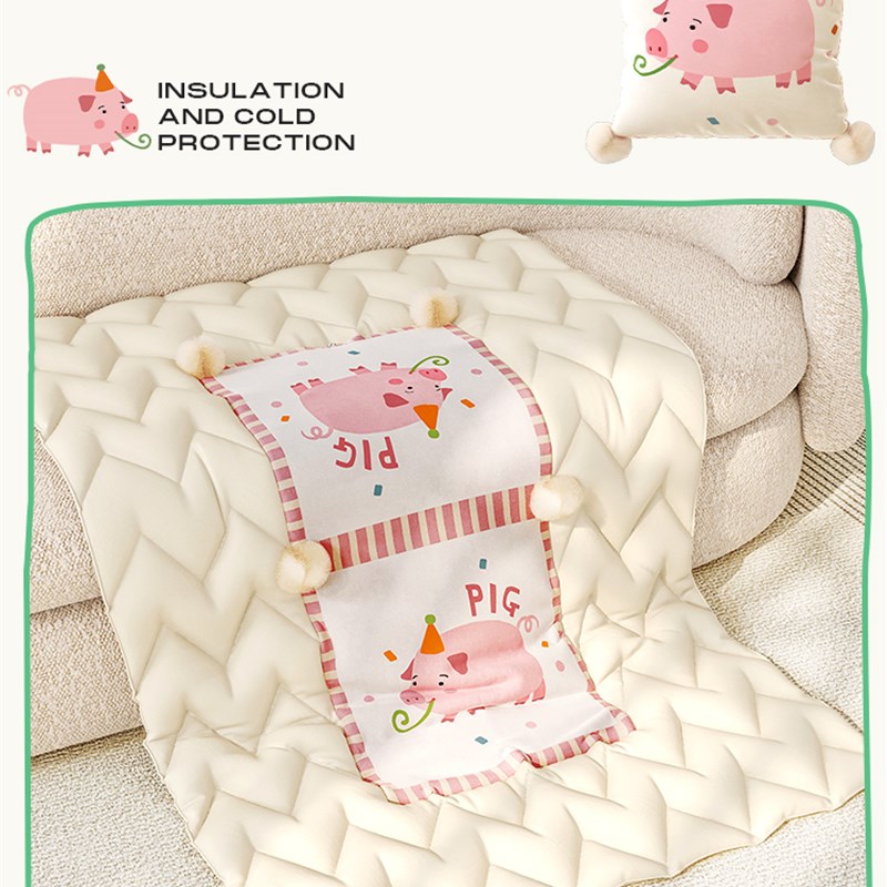 多巴胺卡通抱枕被二合一两用w夏季车载折叠毯子办公室午睡空调被