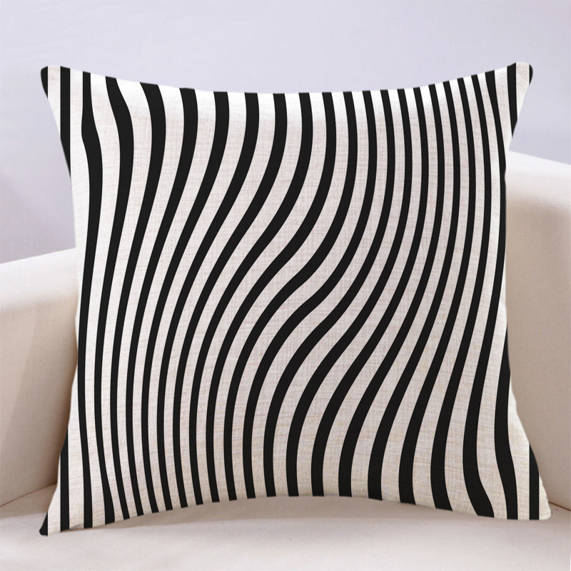 北欧现代简约百搭客厅沙发抱枕靠垫F抽象几何样板房飘窗高档大靠