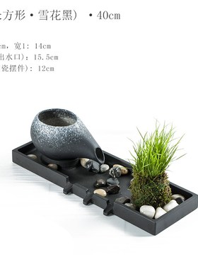 客厅古法缸生态缸养鱼造景鱼缸水循环流L水摆件水景过滤器全套餐