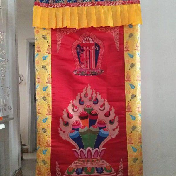 2红色案 式火藏焰宝精品图1米&times;摩尼门帘 十相自在