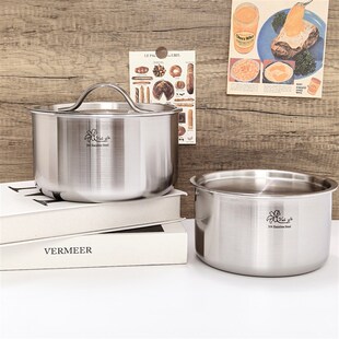 维乐仕304不锈钢碗公煮泡面炖煮小锅炖E盅装 18cm 油电磁炉通用16