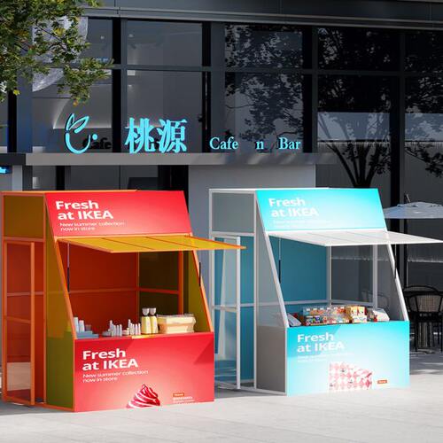户外小型商铺创意公园移动售货亭夜市摆摊售货架商场活动展会摊位