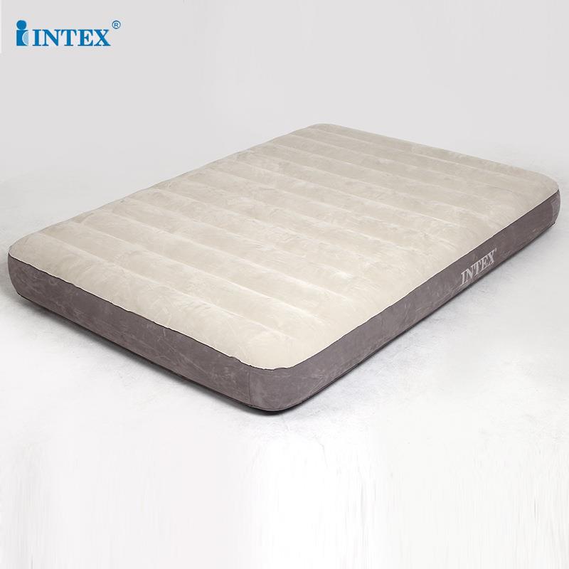 充气床垫单人植绒加厚充气床豪华户外白色充气床垫intex经销