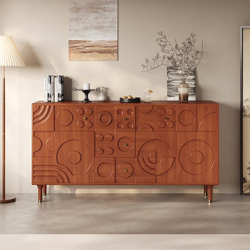 中古风实木马德里斗柜客厅卧室靠墙储物柜复古雕花餐边玄关收纳柜