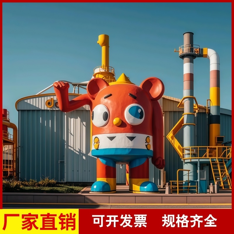 景观公仔吉祥物座椅卡通抽象定制玻璃钢雕塑商场几何动物彩绘公园