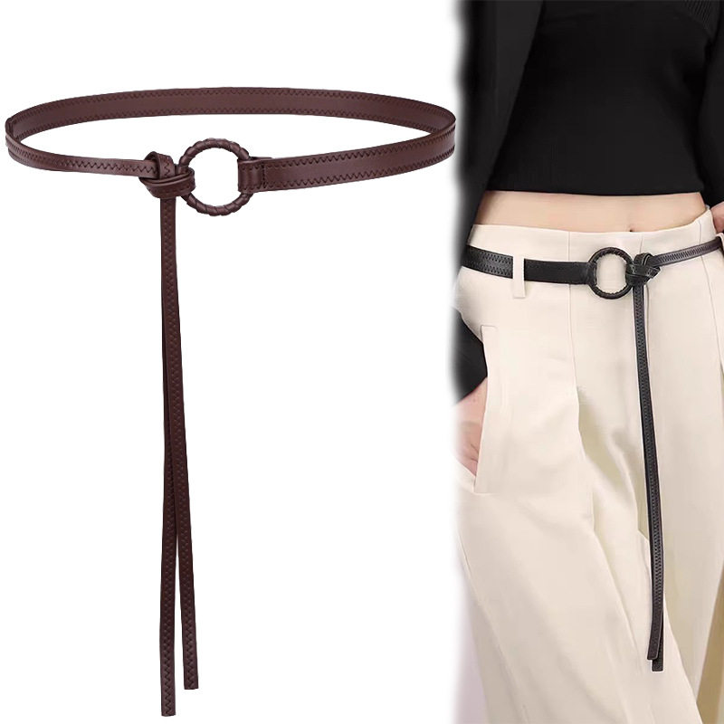 爆款多色圆扣软面打结装饰腰带简约时髦大衣腰封女裤子连衣裙腰带