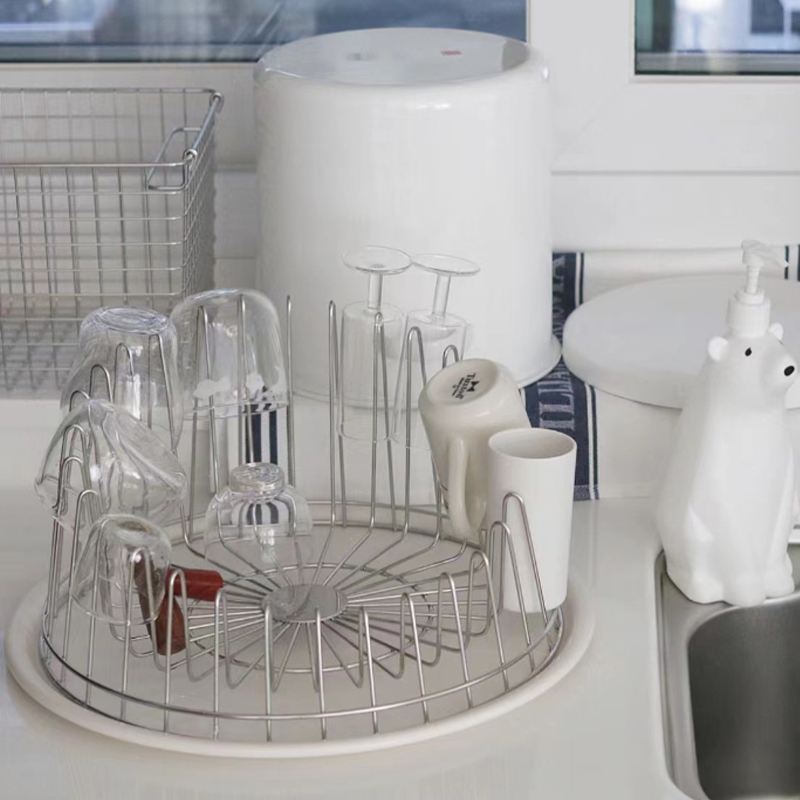 意大利Alessi不锈钢沥u水架厨房碗碟置物架家用杯子架碗盘收纳架