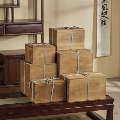 高档大花瓶松木包装盒茶具紫砂壶古玩收V纳礼品盒定制