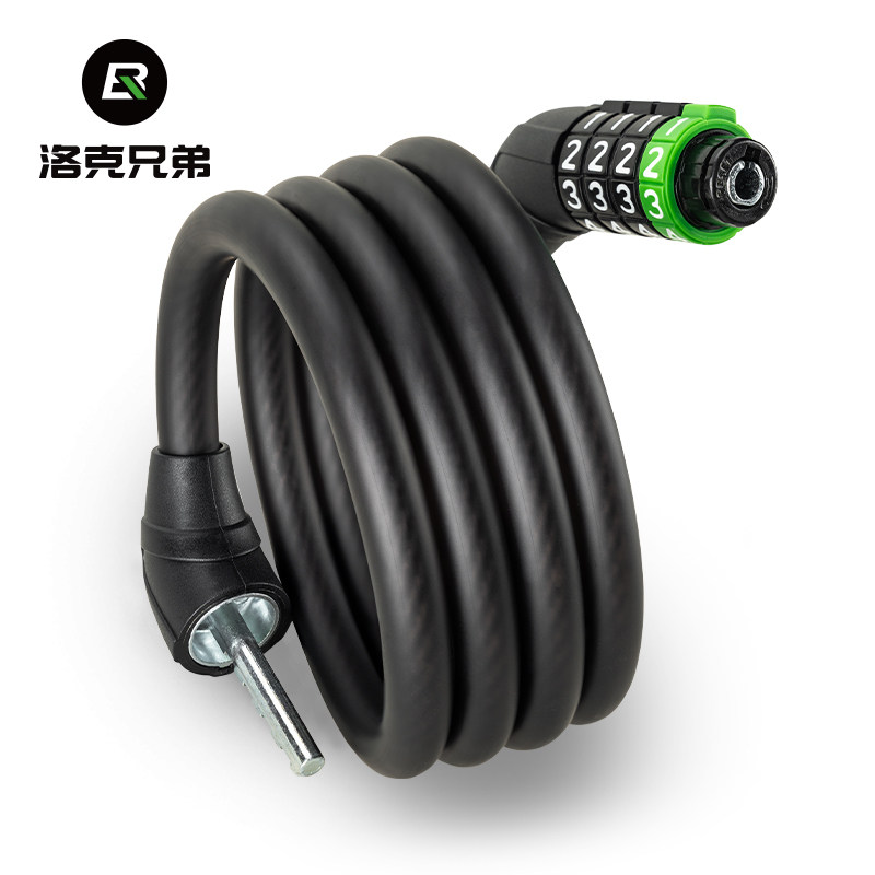 洛克兄弟自行车锁钢缆锁山地公路车便携圈K锁电动车防盗密码锁小